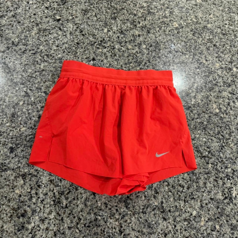 Nike Swift Dri-Fit Mid Rise 2.5 Running Shorts Orange Red Womens XS